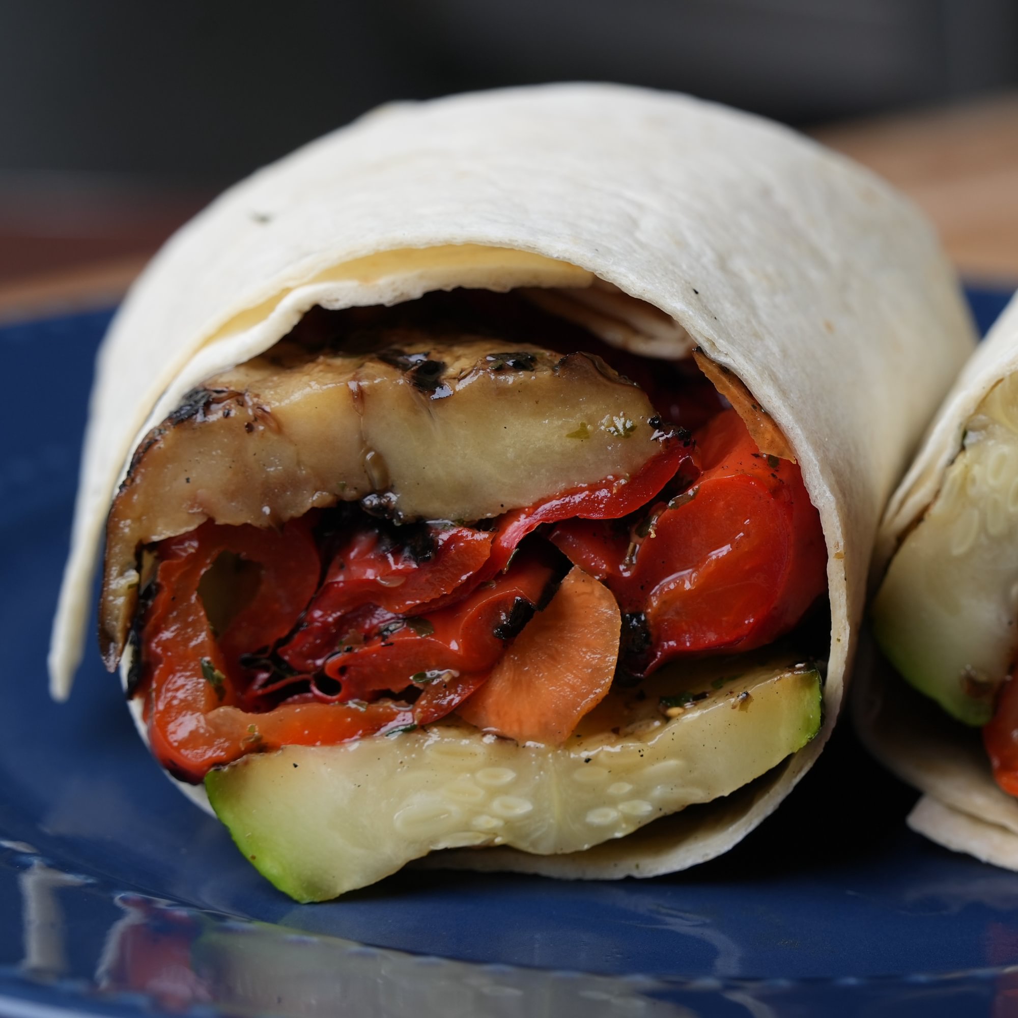Grilled Vegetables, Fresh Mozzarella with Balsamic Vinegar on a Wrap