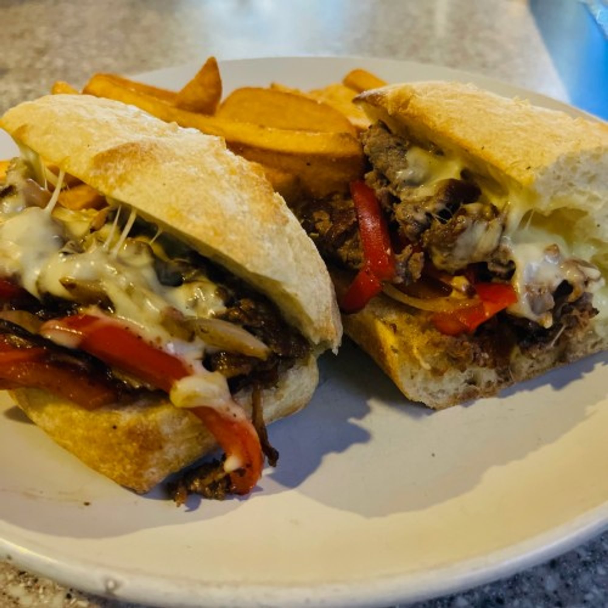Lunch Philly Cheese Steak Sandwich