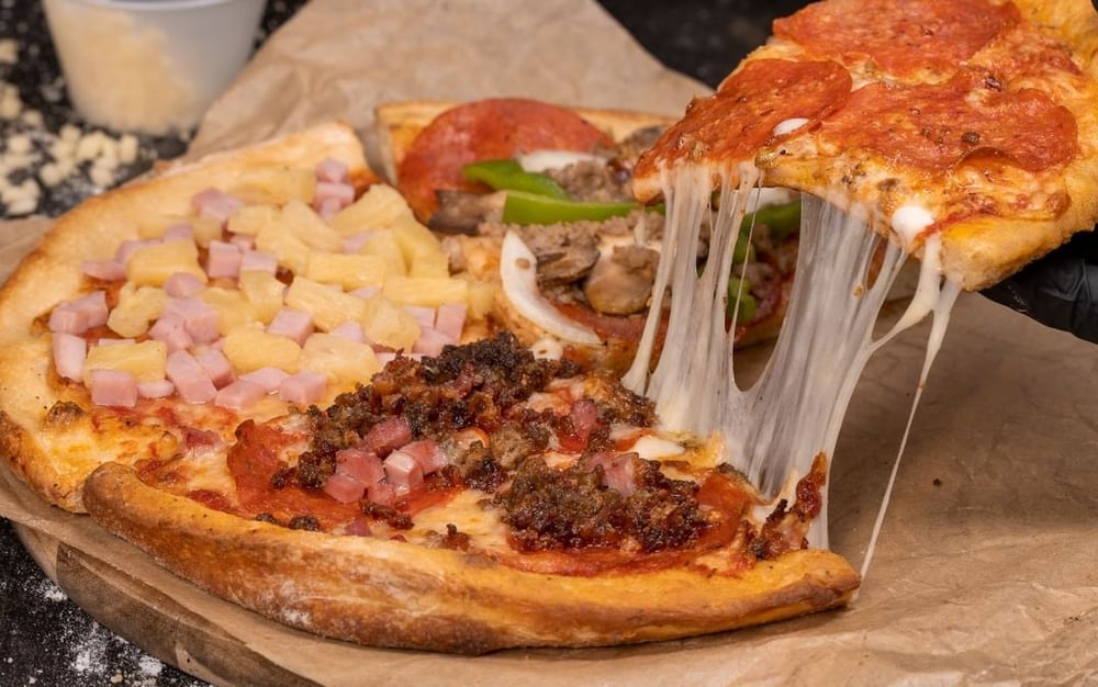 From the Pizza Kitchen Hawaiian Slices & a Drink
