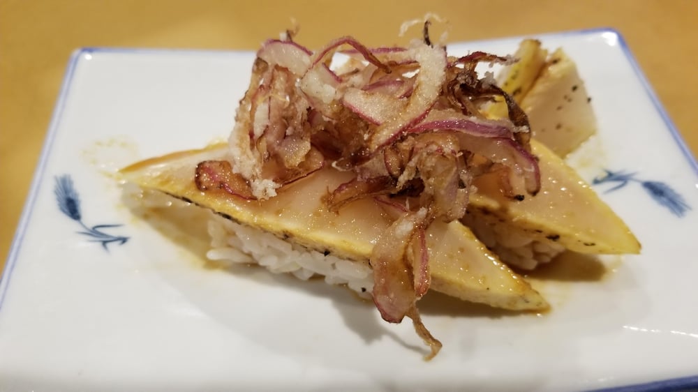 Lemon Pepper Seared Escolar Sushi