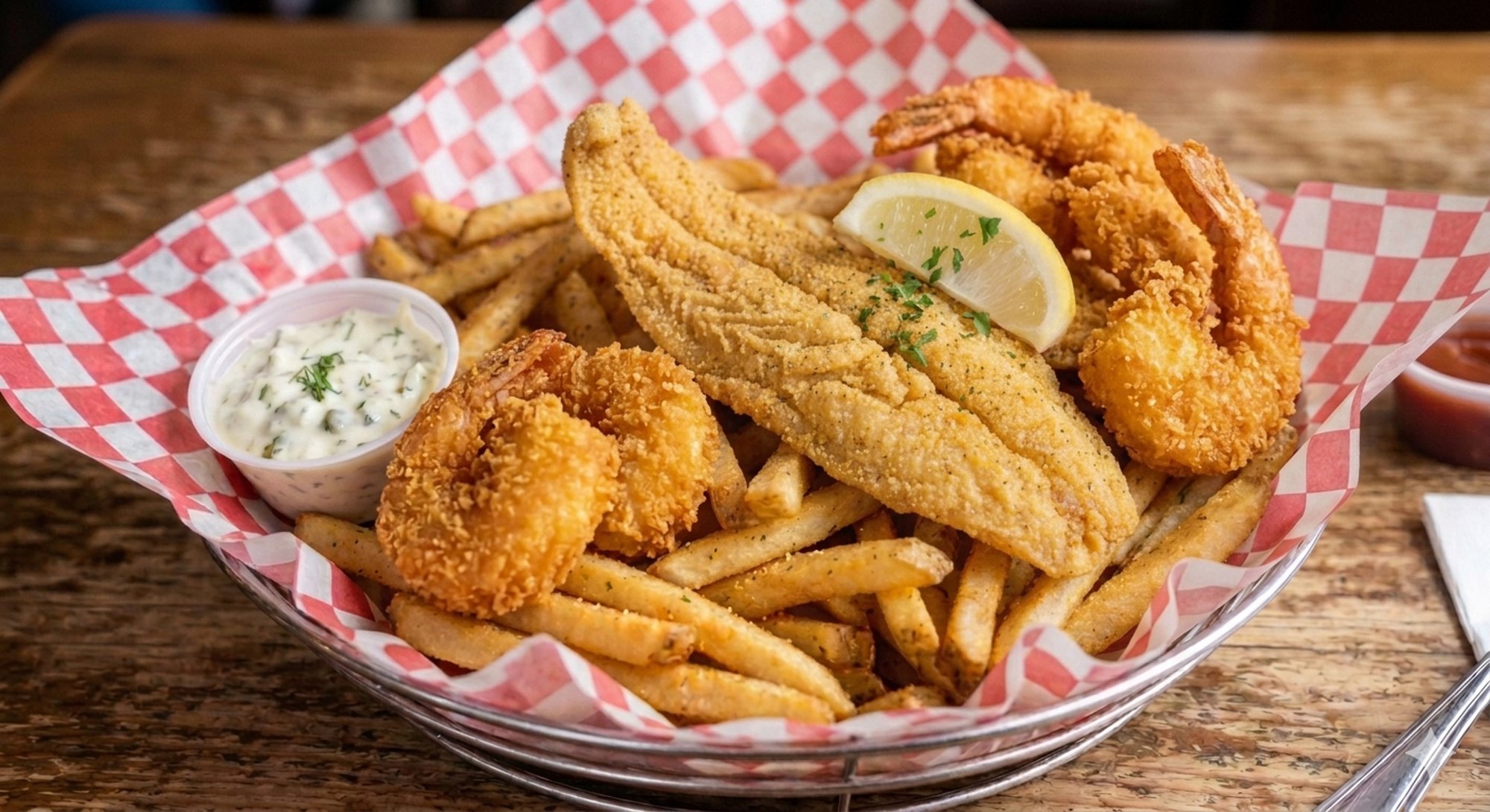 2 Piece Catfish & 4 Jumbo Shrimp