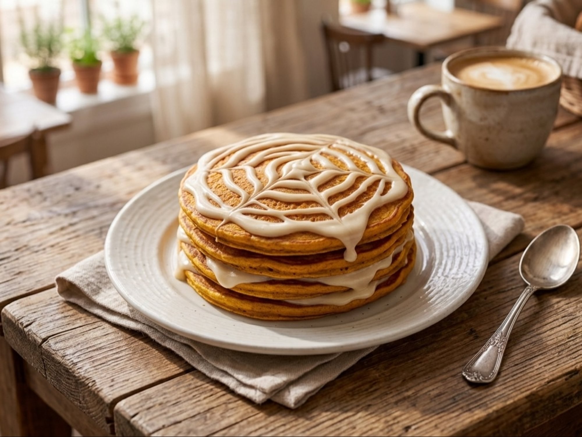 SP Pumpkin Pancakes with Cream Cheese Icing