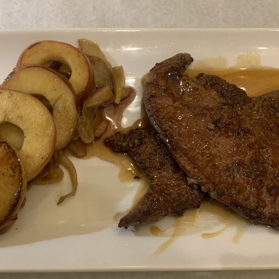 Veal Liver with Caramelized Onions & Apples