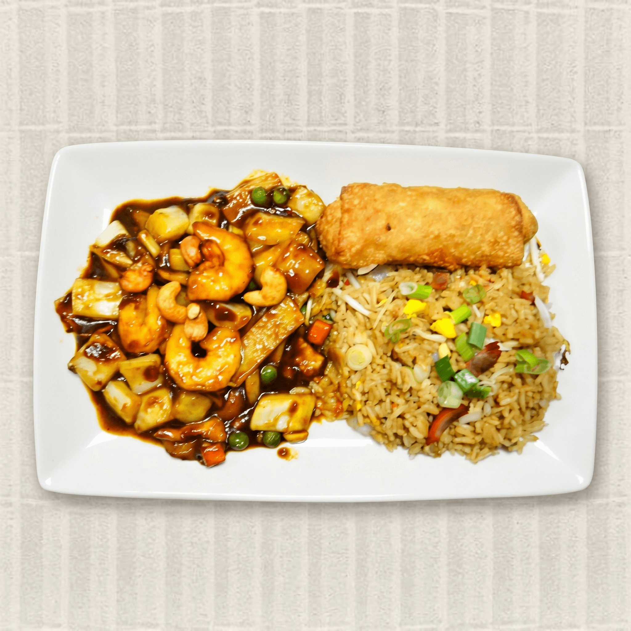 33. Cashew Shrimp Platter