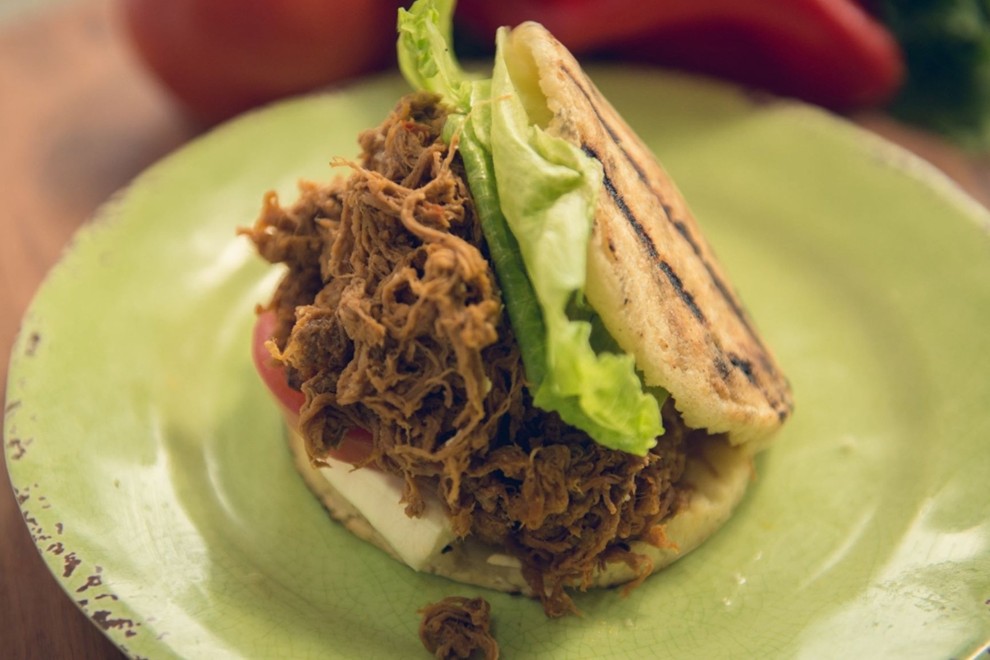Arepa Mechada/Shredded Beef&De Mano Cheese