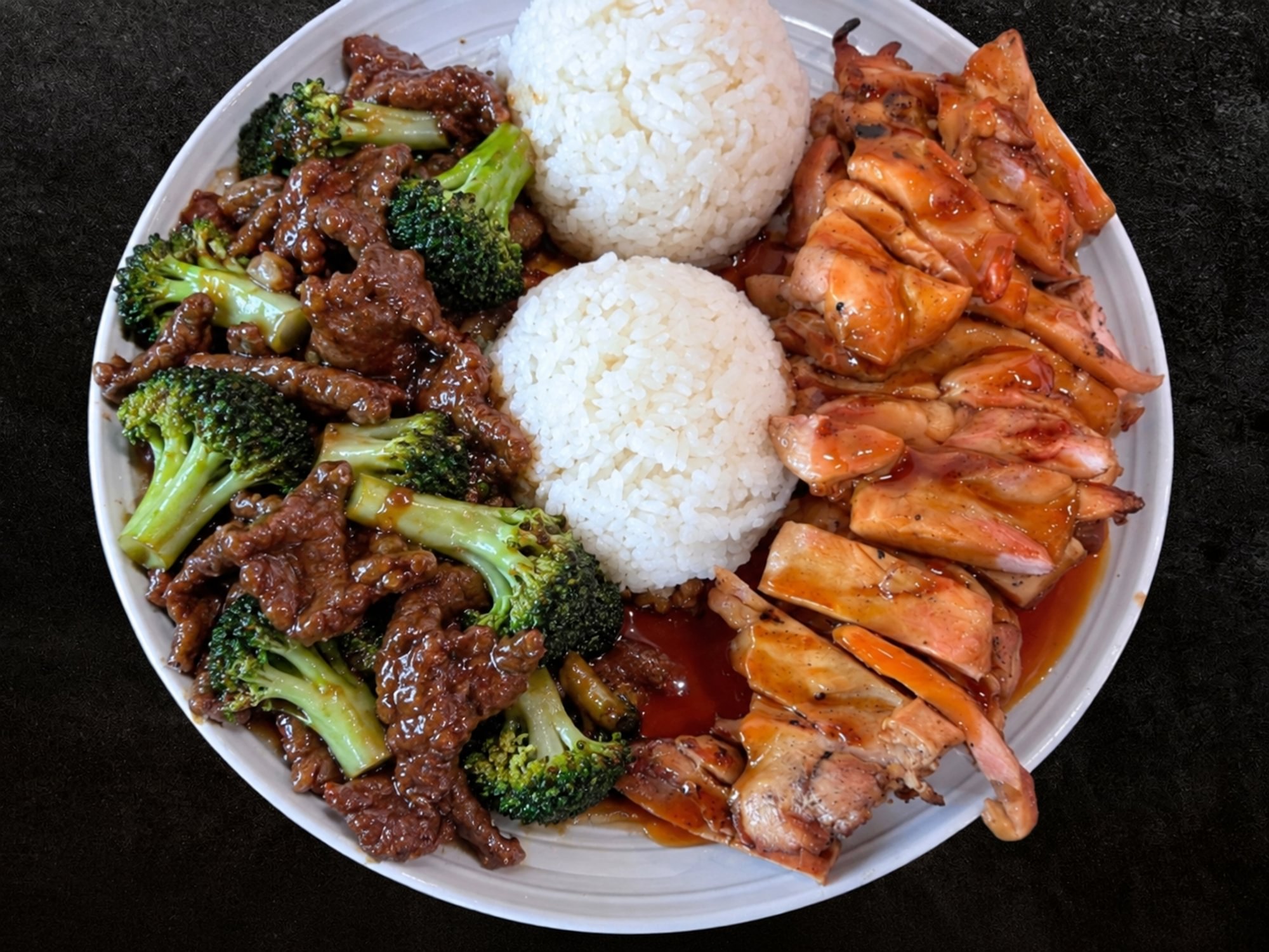 Chicken Teriyaki & Broccoli Beef