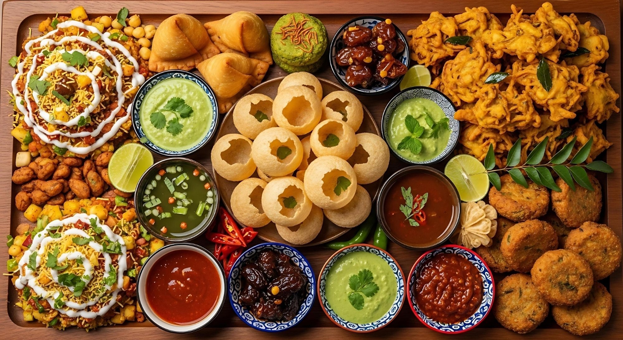 Royal Chaat (Paani Puri, Samosa Chaat, Sev Dahi Puri)