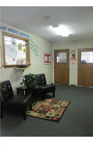 Hallway to Infants and Toddler Classrooms.  This is also our seating area for the guests and families.