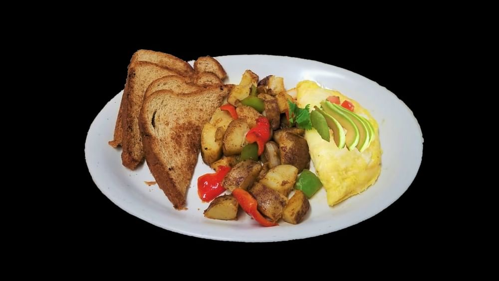Bacon, Avocado with Cheese Omelette