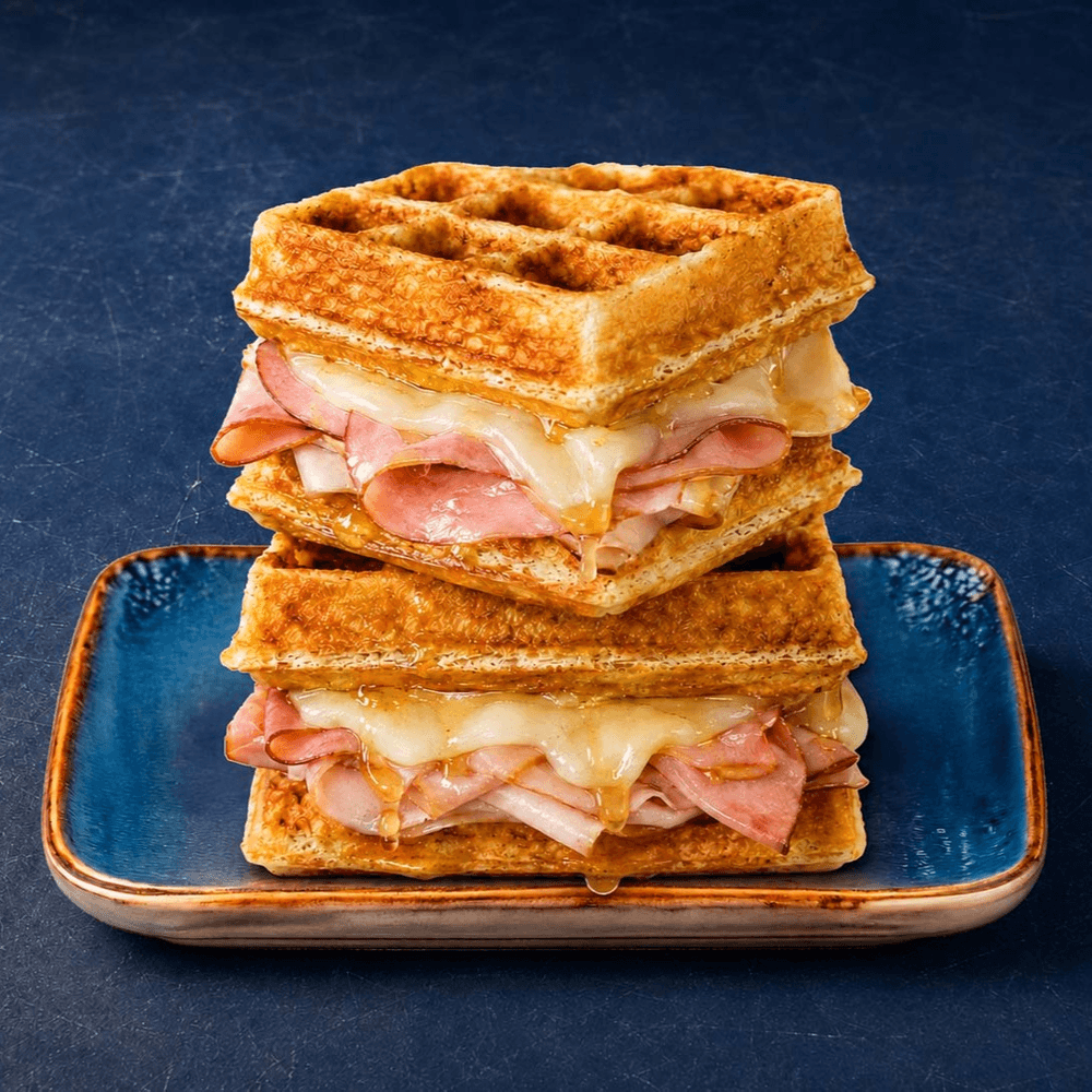 The Hot Monte — Ham & Turkey Waffle Sandwich
