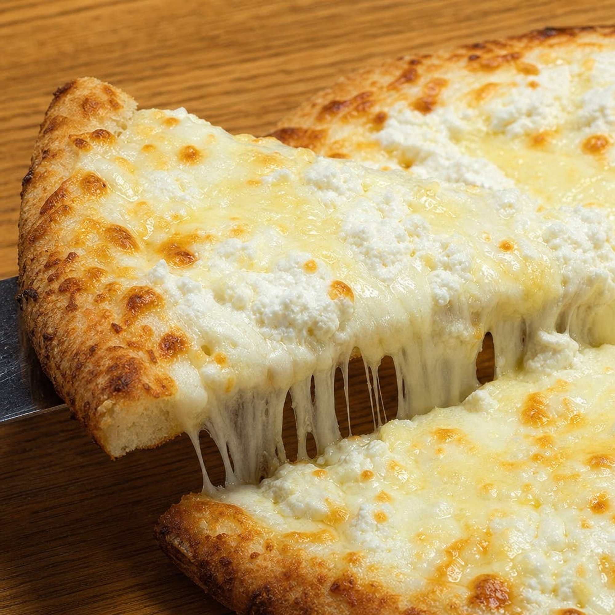 Three Cheese Pizza Slice