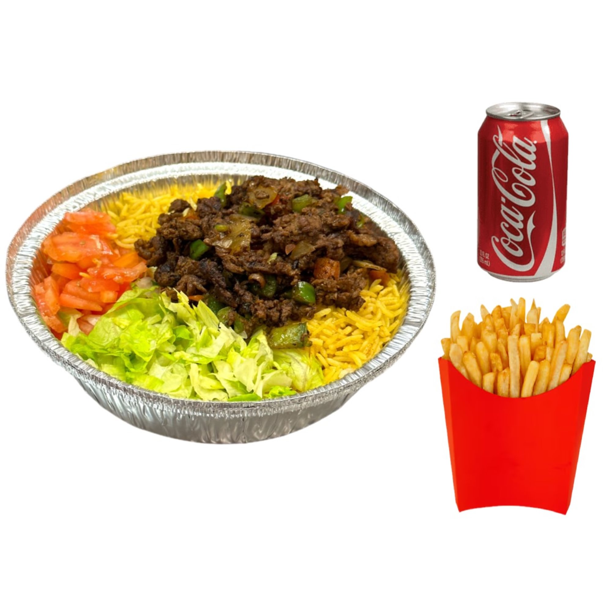 Rice Bowl Lunch Special Combo: Fries + drink