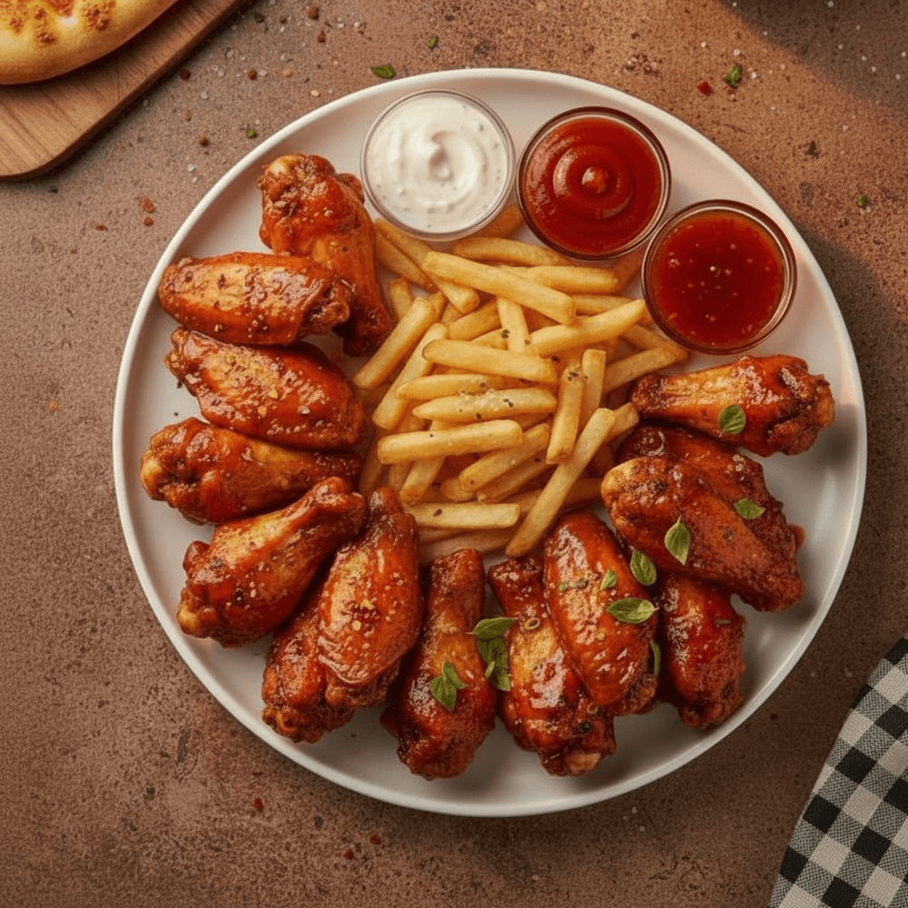 Medium Pizza 1 Topping and 10 Wings