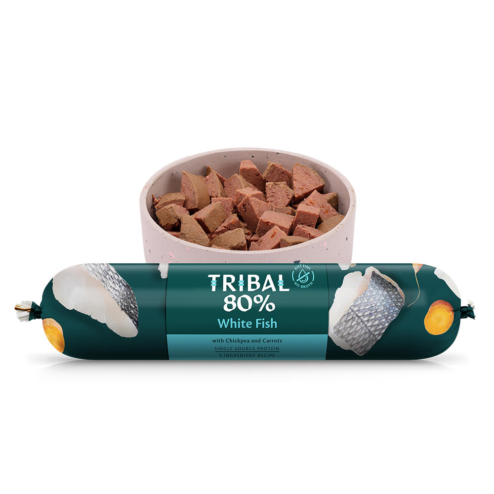 Tribal 80% Complete Wet Food Sausage White Fish 750g