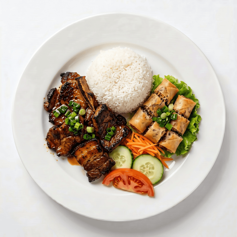 Charbroiled Pork Chop with Steamed Rice (2 Pcs)
