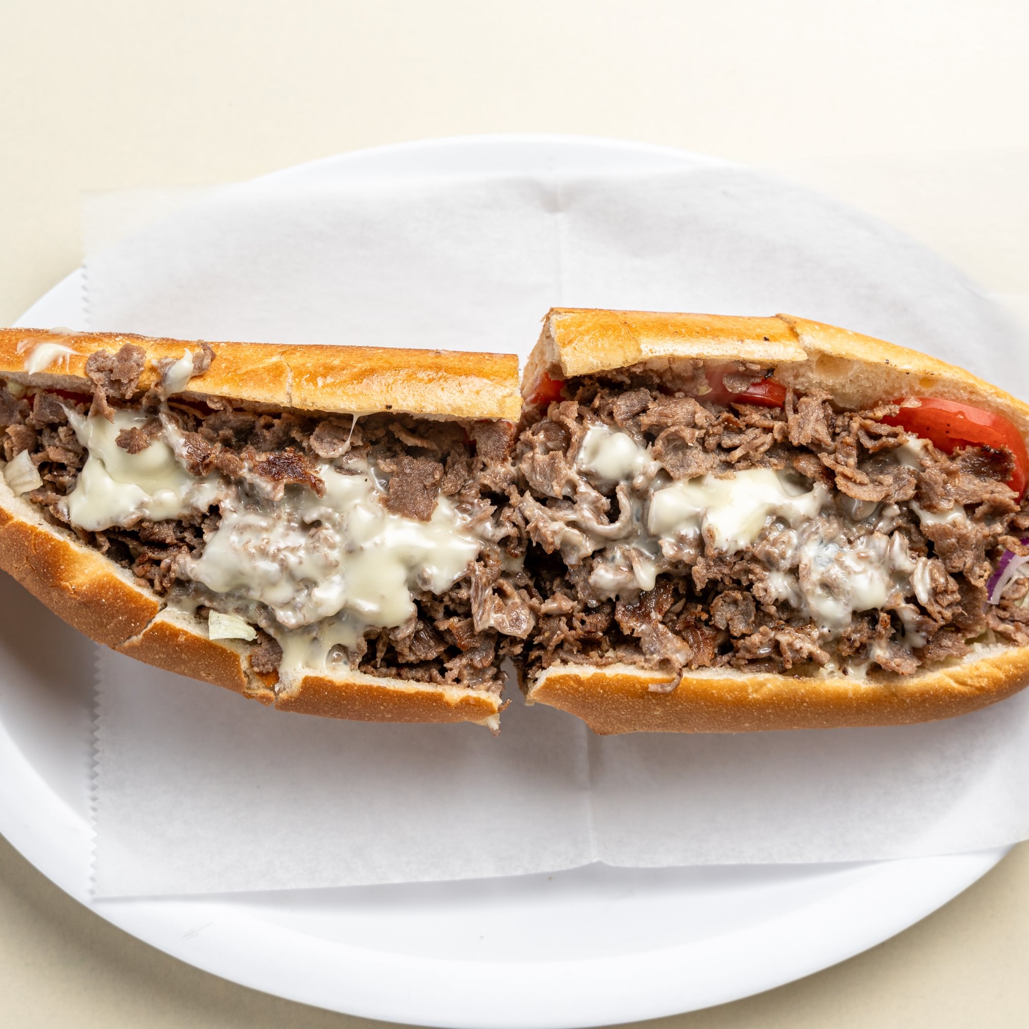 Cheese Steak Hoagie Sandwich