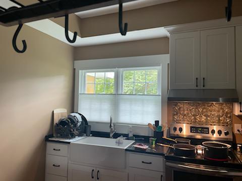 Need something a little different for your kitchen window? How about Top-Down, Bottom-Up Cellular Shades! Check them out in this Russellville home-they're perfect no matter what time of day you're doing dishes!  BudgetBlindsPlainfieldIN  RussellvilleIN  CelllularShades  TopDownBottomUpShades  FreeCo