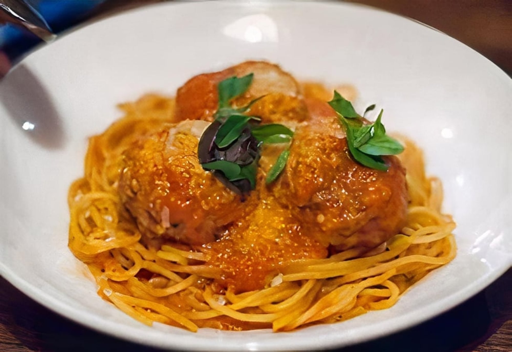 Capellini with Meatballs