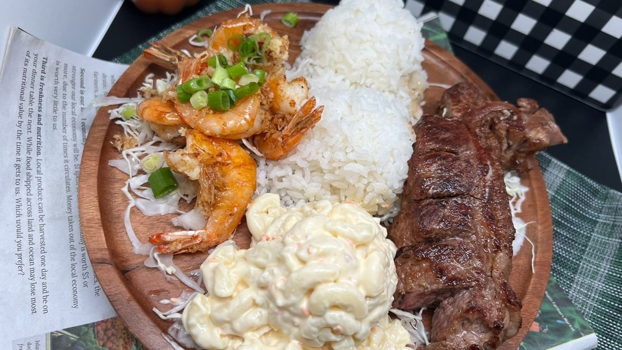 New York Steak with Garlic Shrimp