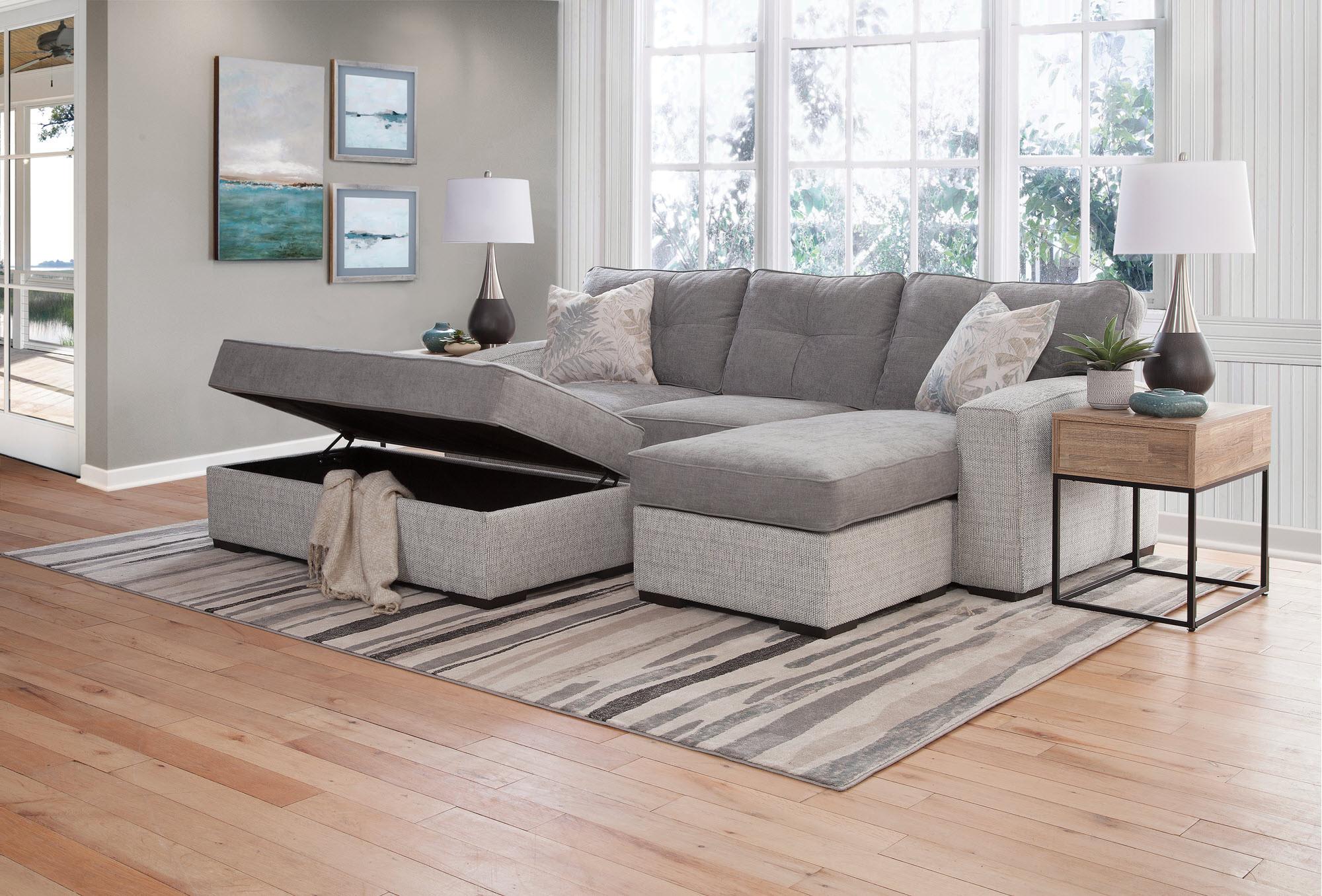 Fontana 2 -Piece Sofa Chaise & Storage Ottoman