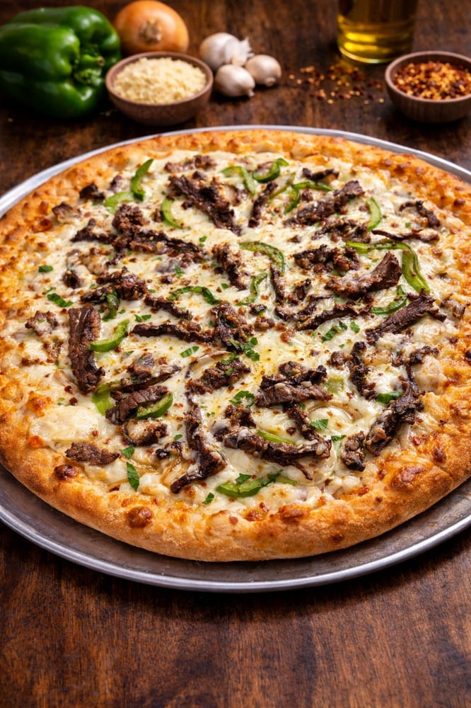 18" Philly cheese Steak Pizza