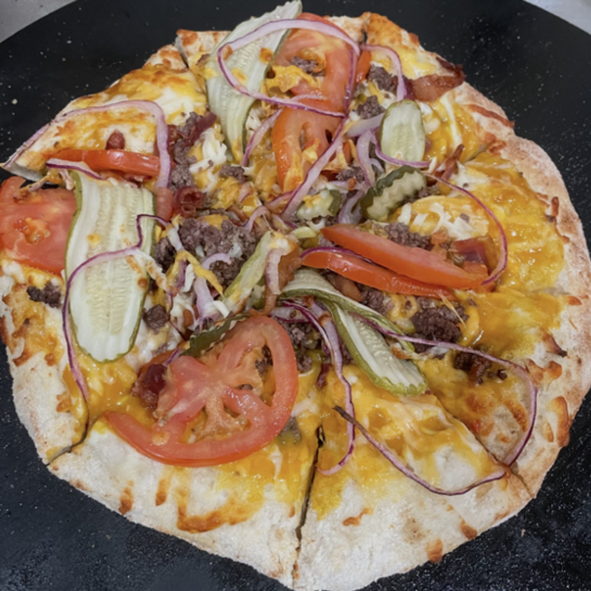 Bacon Cheeseburgers Pizza