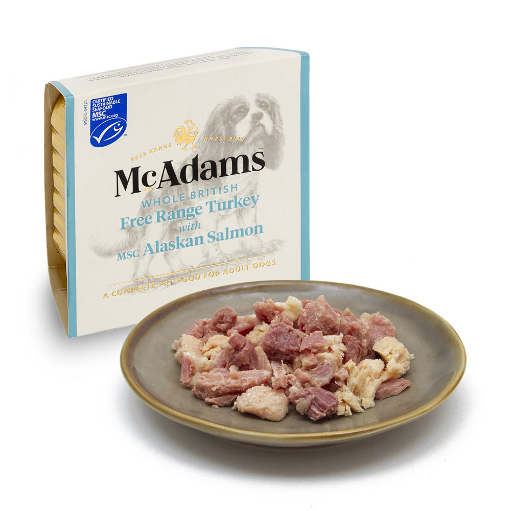 McAdams Whole British Free Range Turkey & MSC Alaskan Salmon Dog 150g