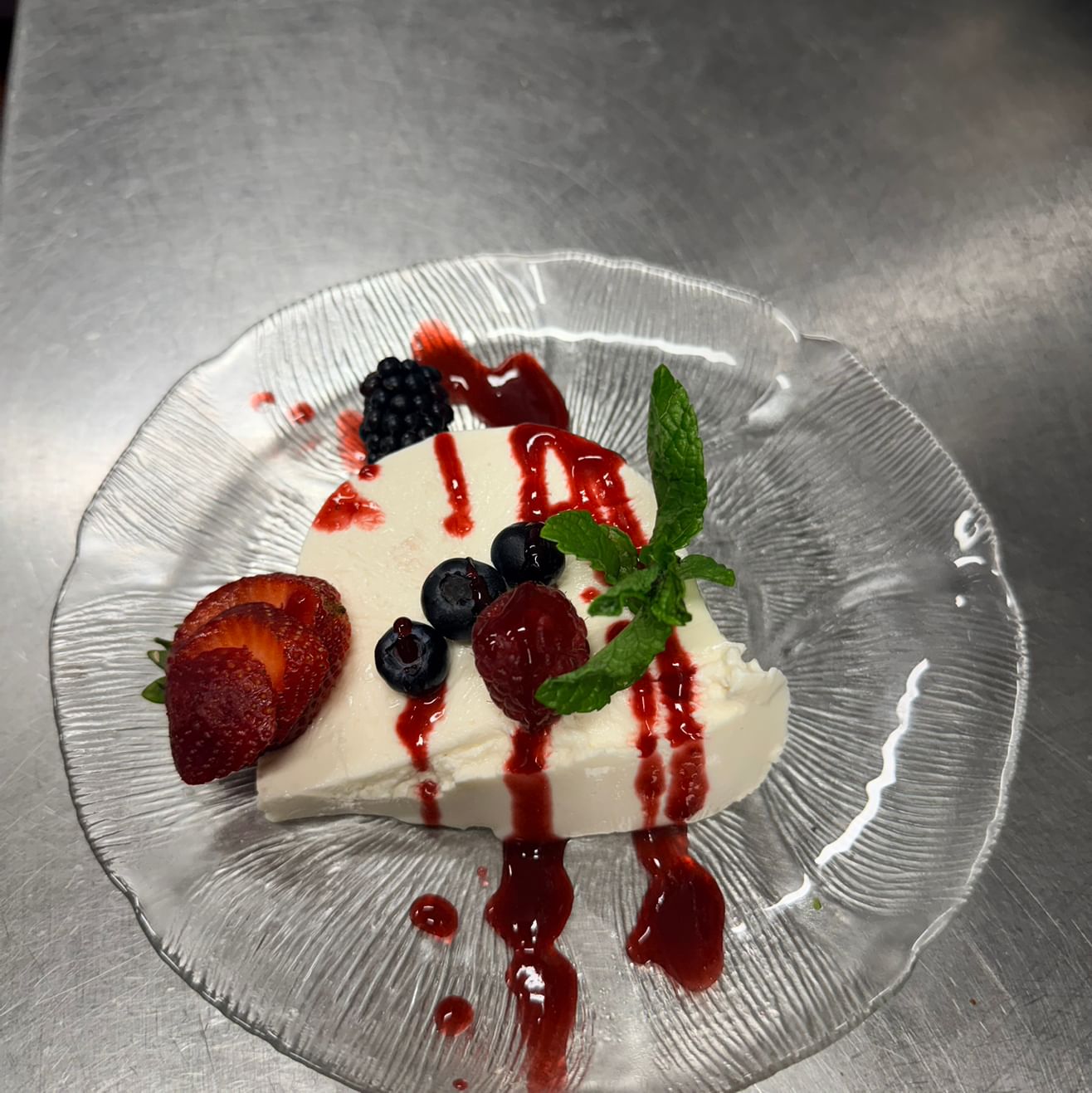 Ukrainian Cream with Raspberry Sauce (GF)