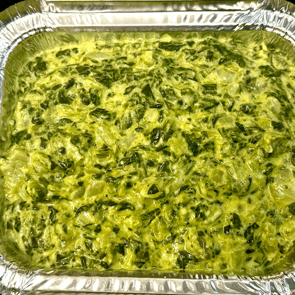 Large Full Tray Homemade Creamed Spinach