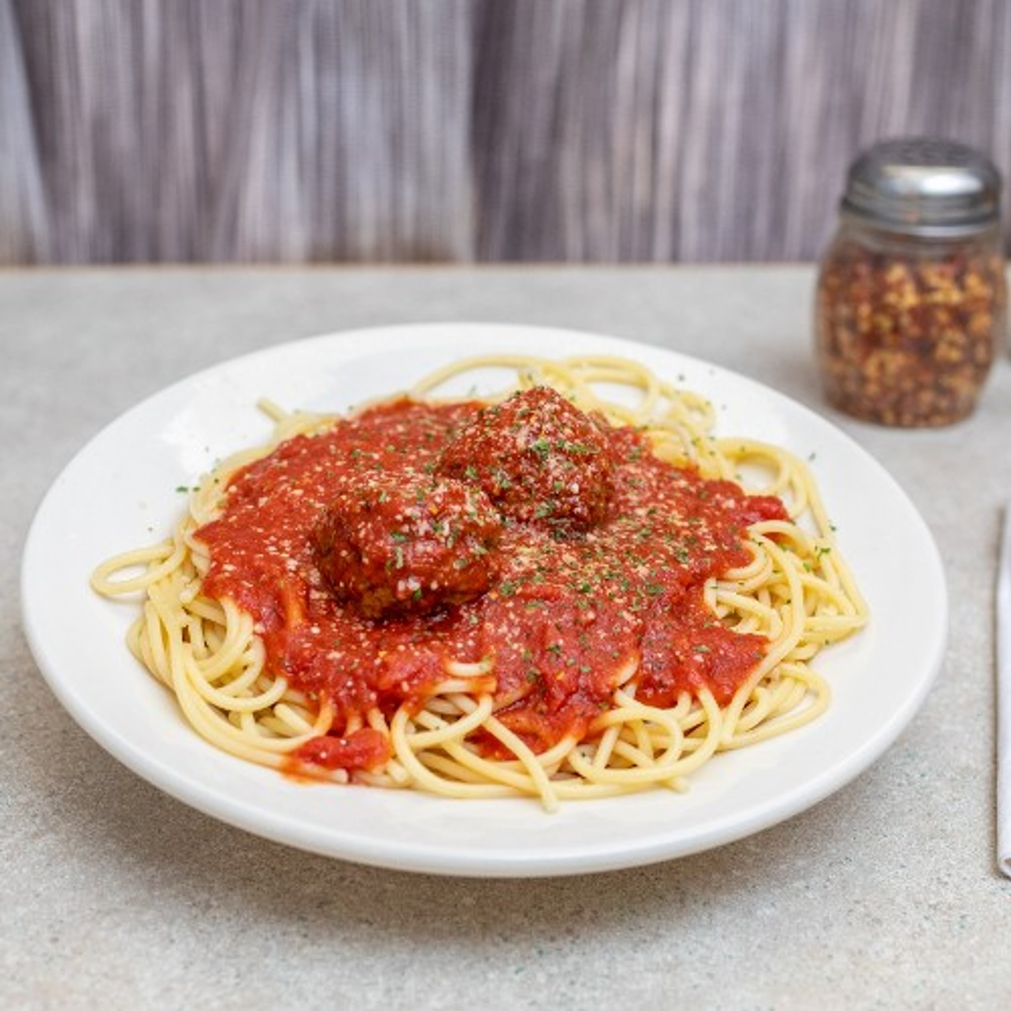 Bucket of Spaghetti with Meatball