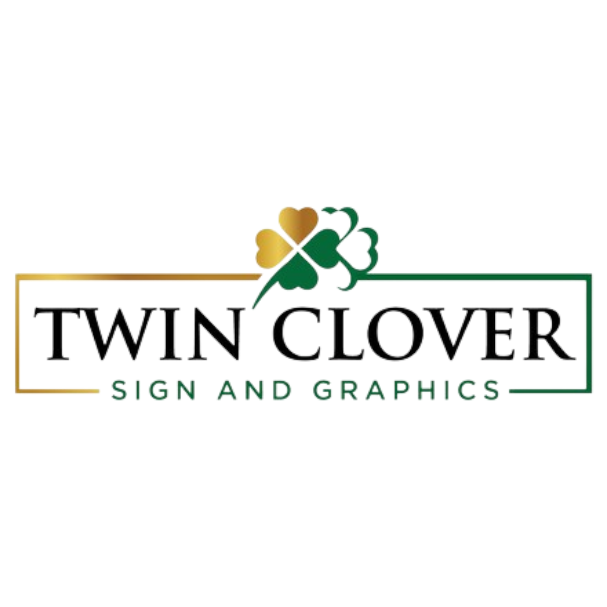 Twin Clover Sign and Graphics Logo