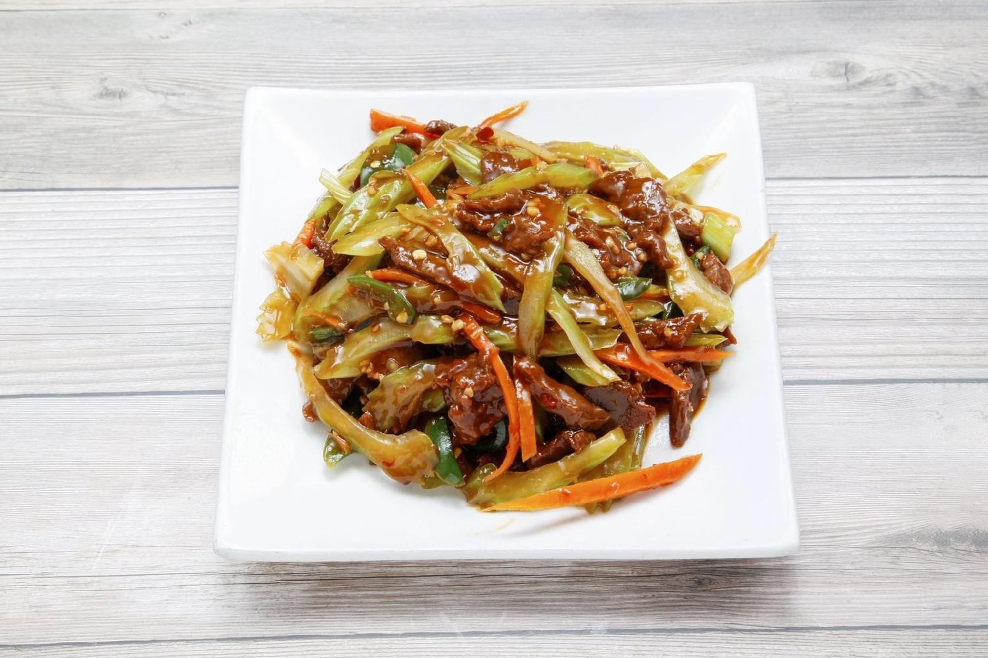 Hot & spicy shredded beef (lunch) / 干烧牛肉丝（午