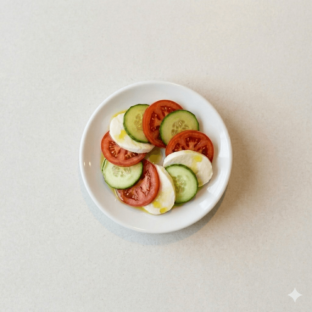 Fresh Mozzarella, Tomato and Cucumber Appetizer