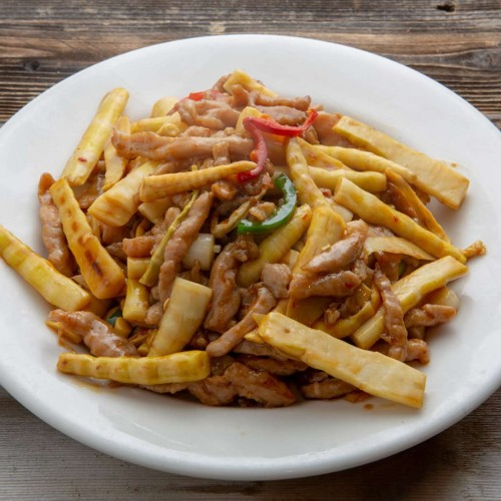 E29 Stir-Fried Shredded Pork & Bamboo Shoot 筍尖炒肉絲
