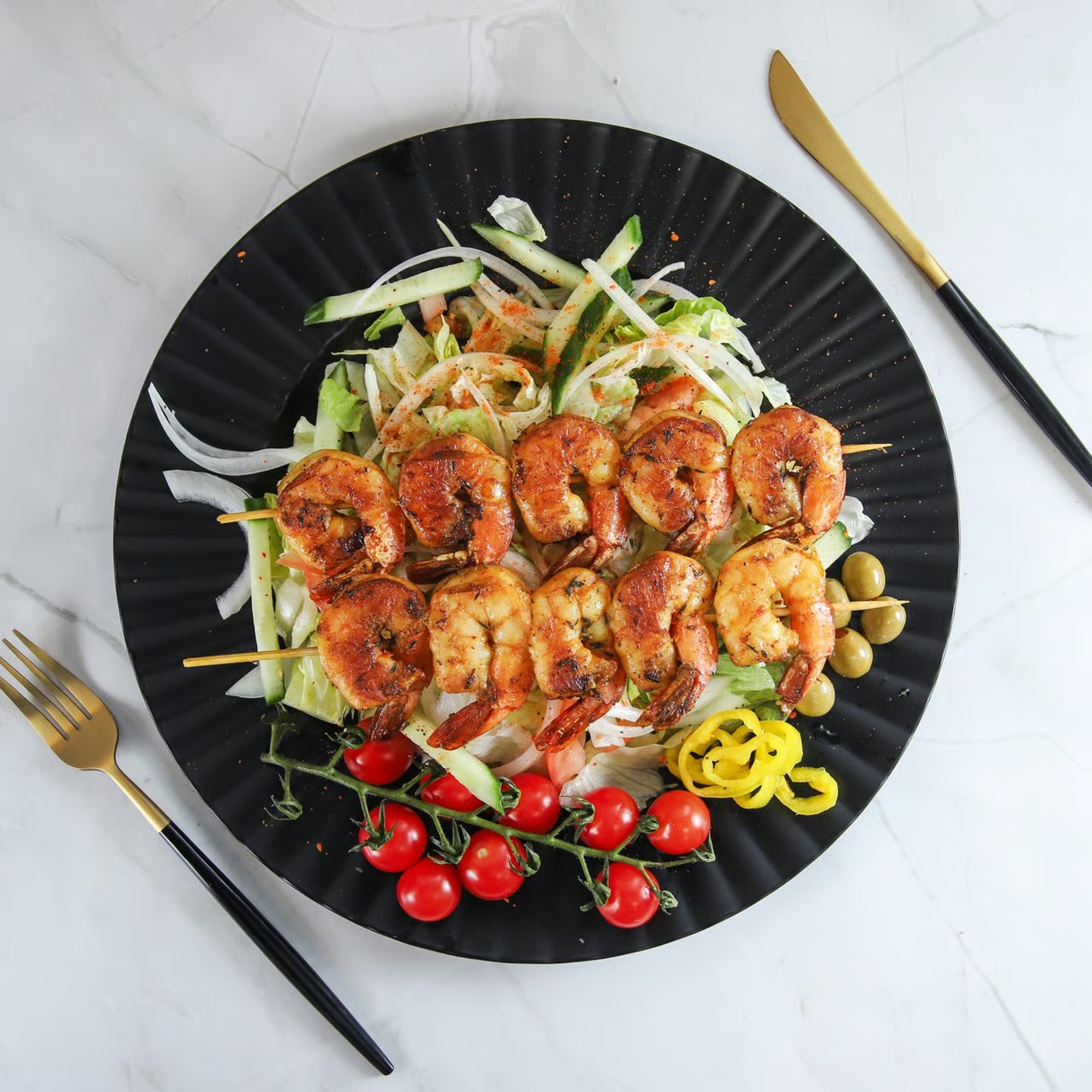 Grilled shrimp salad