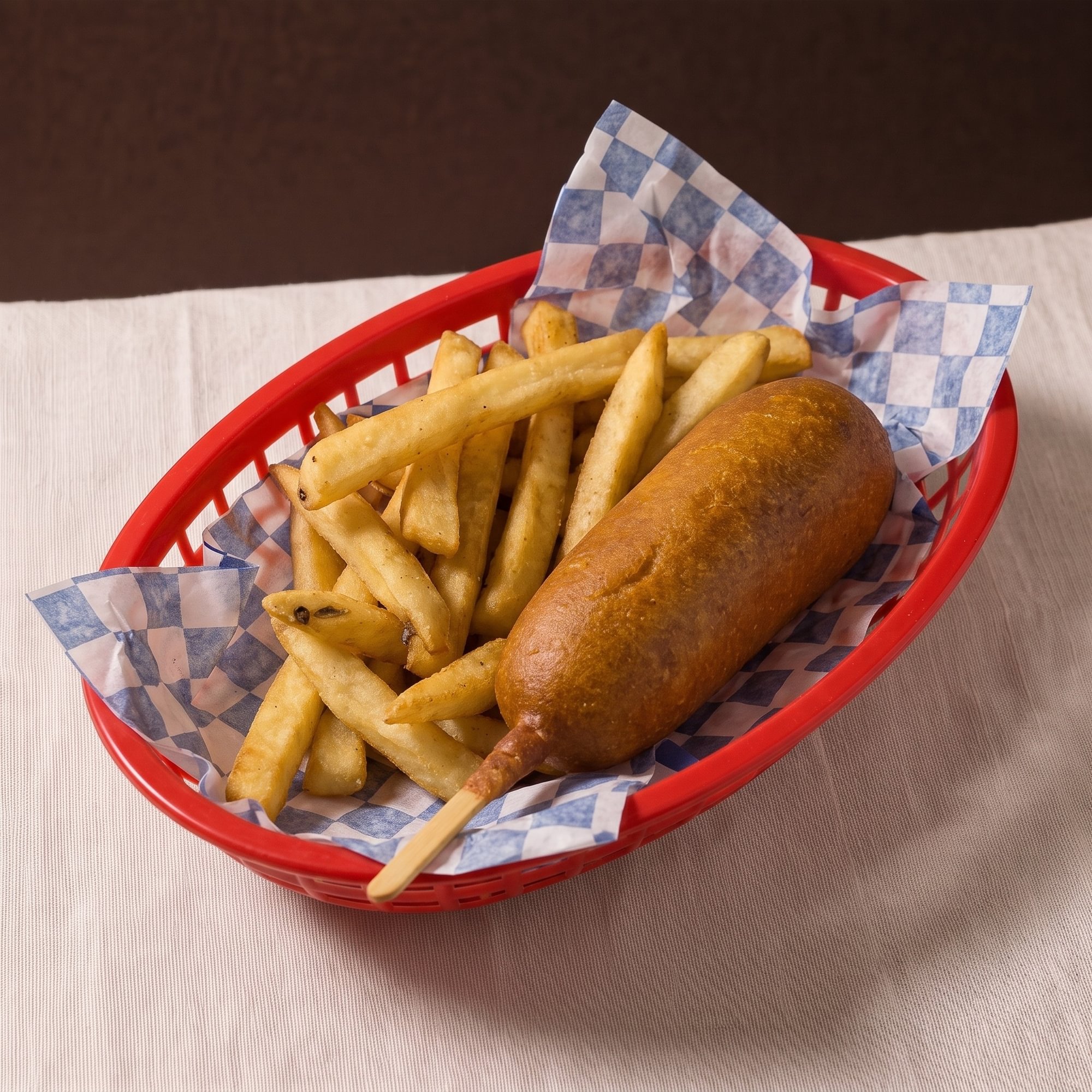 Corn Dog and Fries
