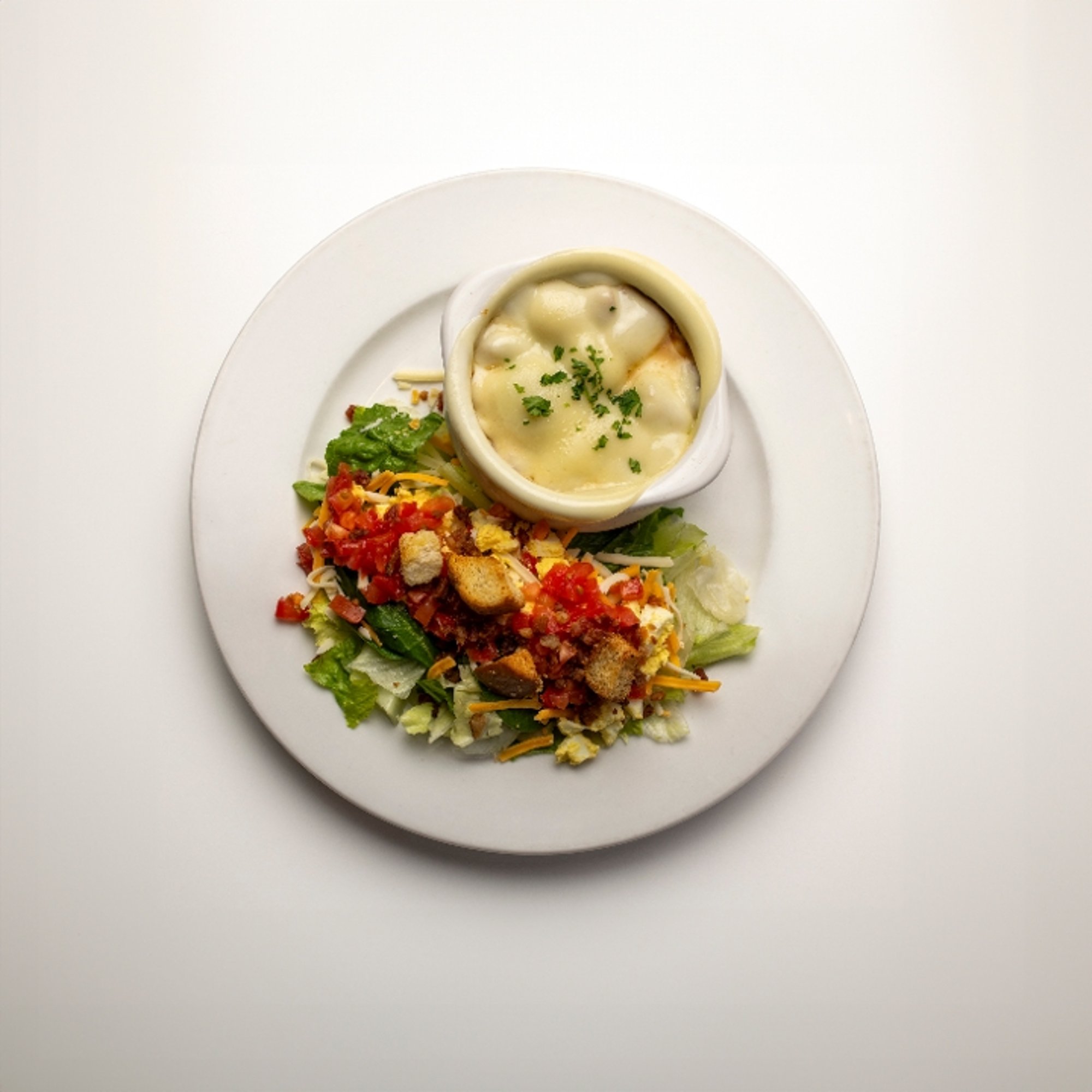 Soup & Salad with Bacon & Potato Soup