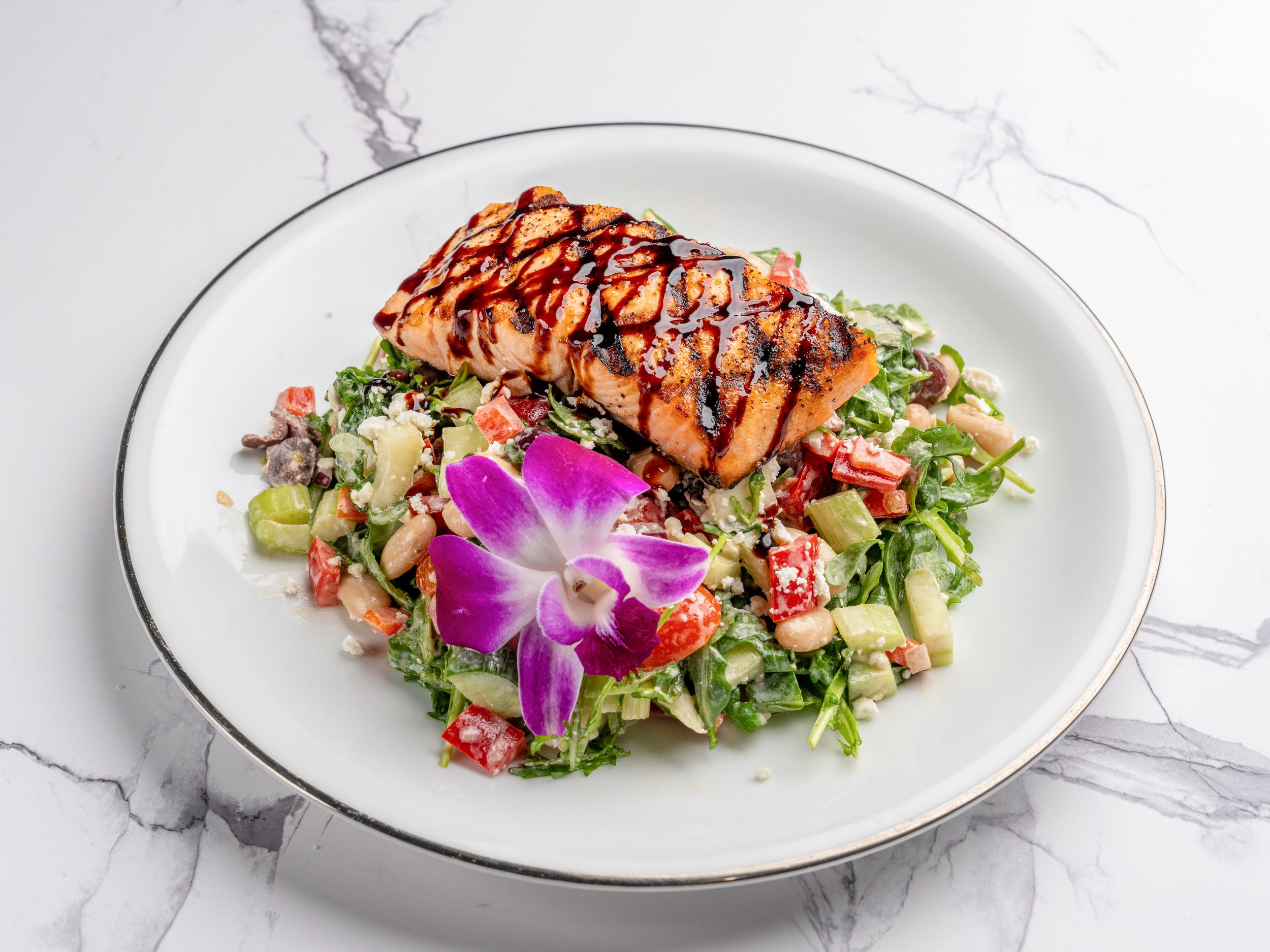 Salmon Mediterranean Salad
