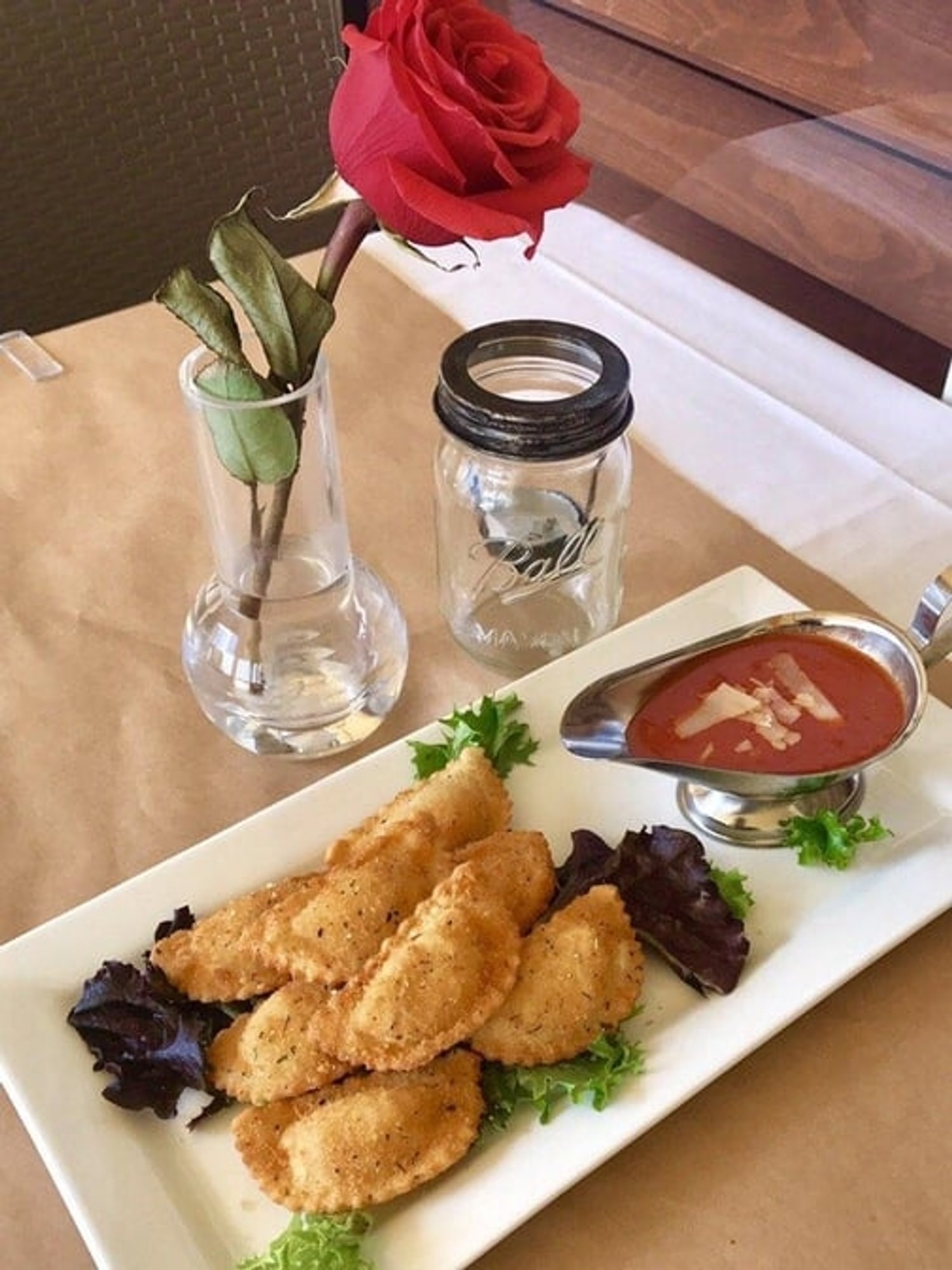Homemade fried ravioli
