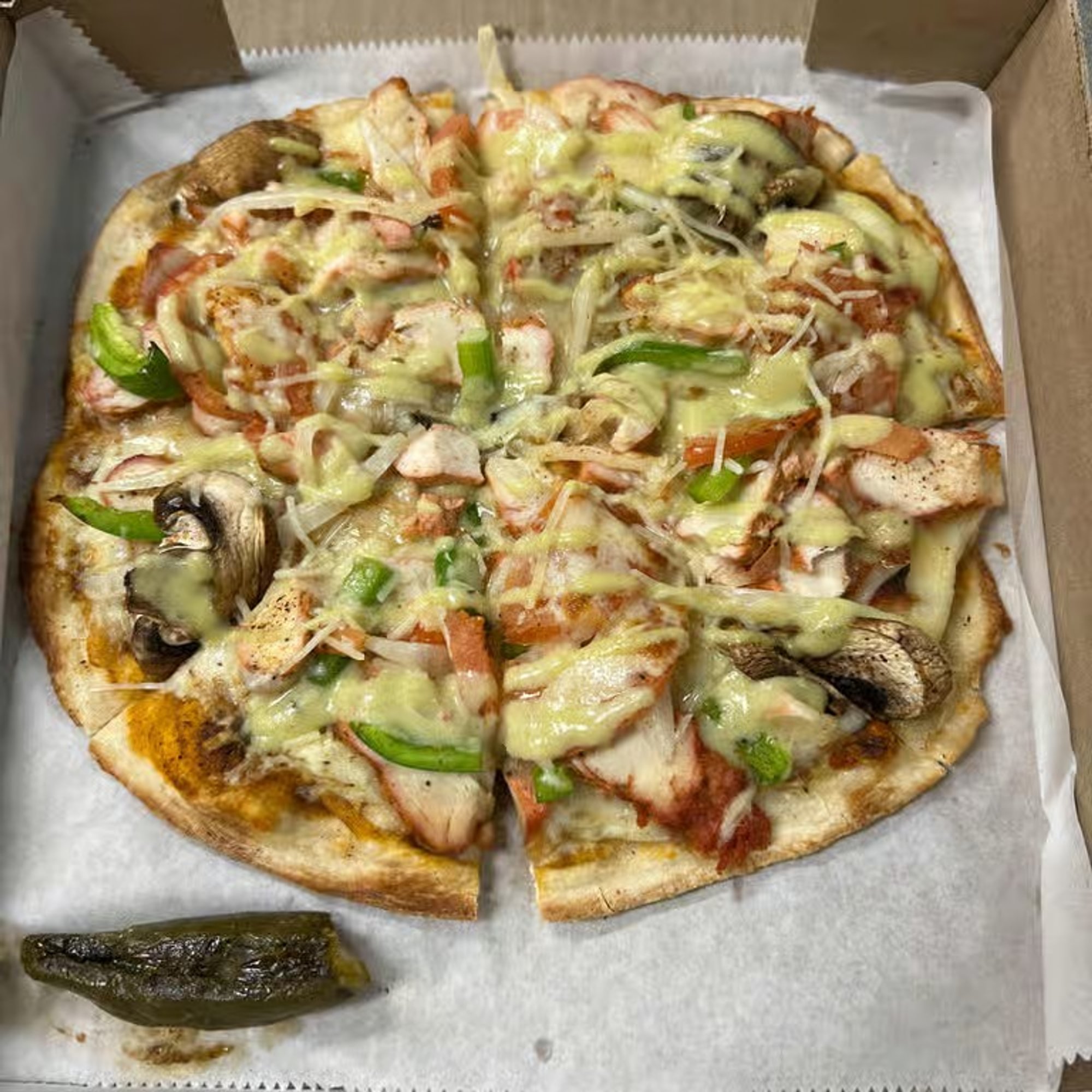 Chicken Tikka Naan Pizza