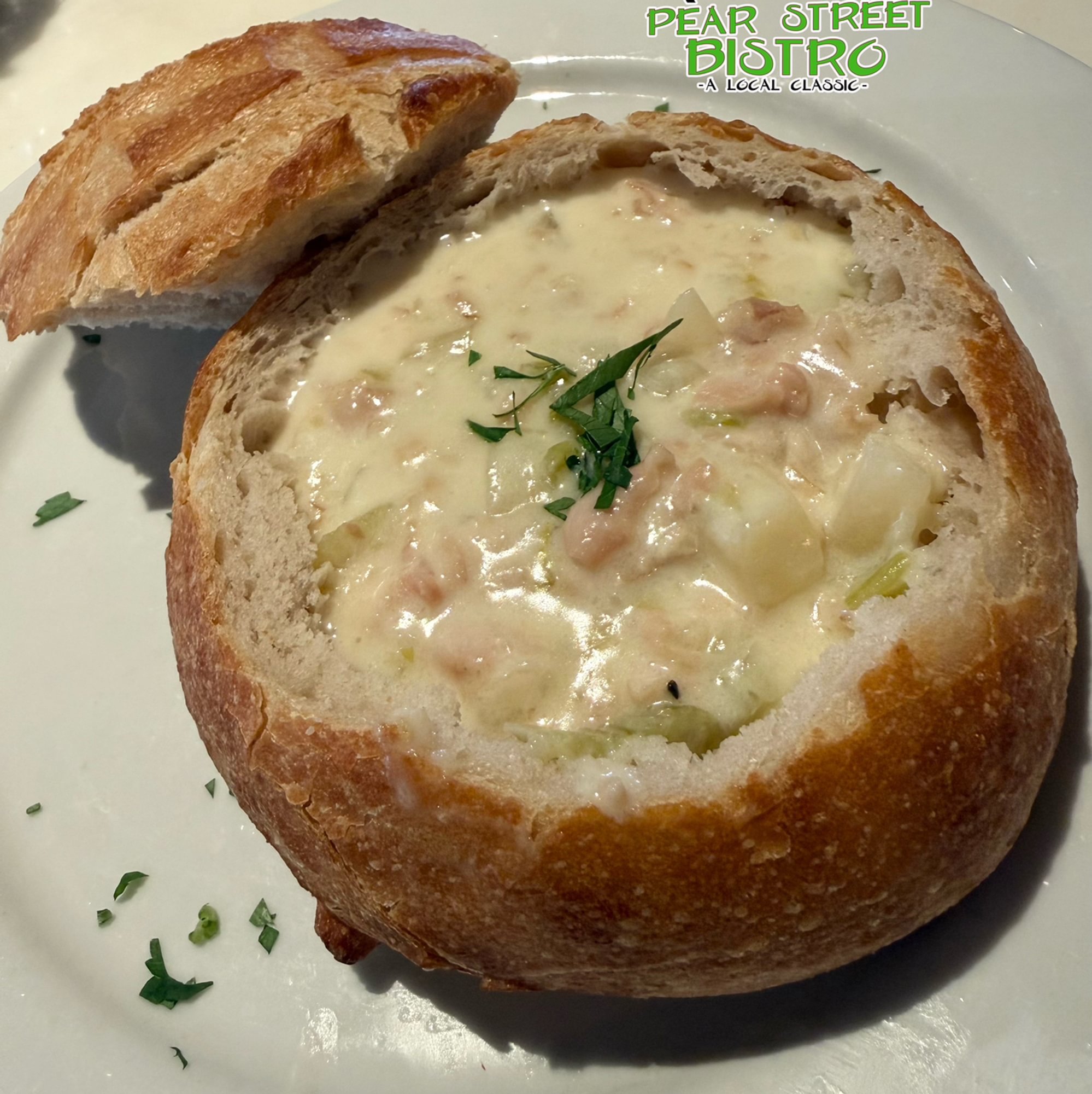 Bistro Clam Chowder In Sourdough Bread Bowl