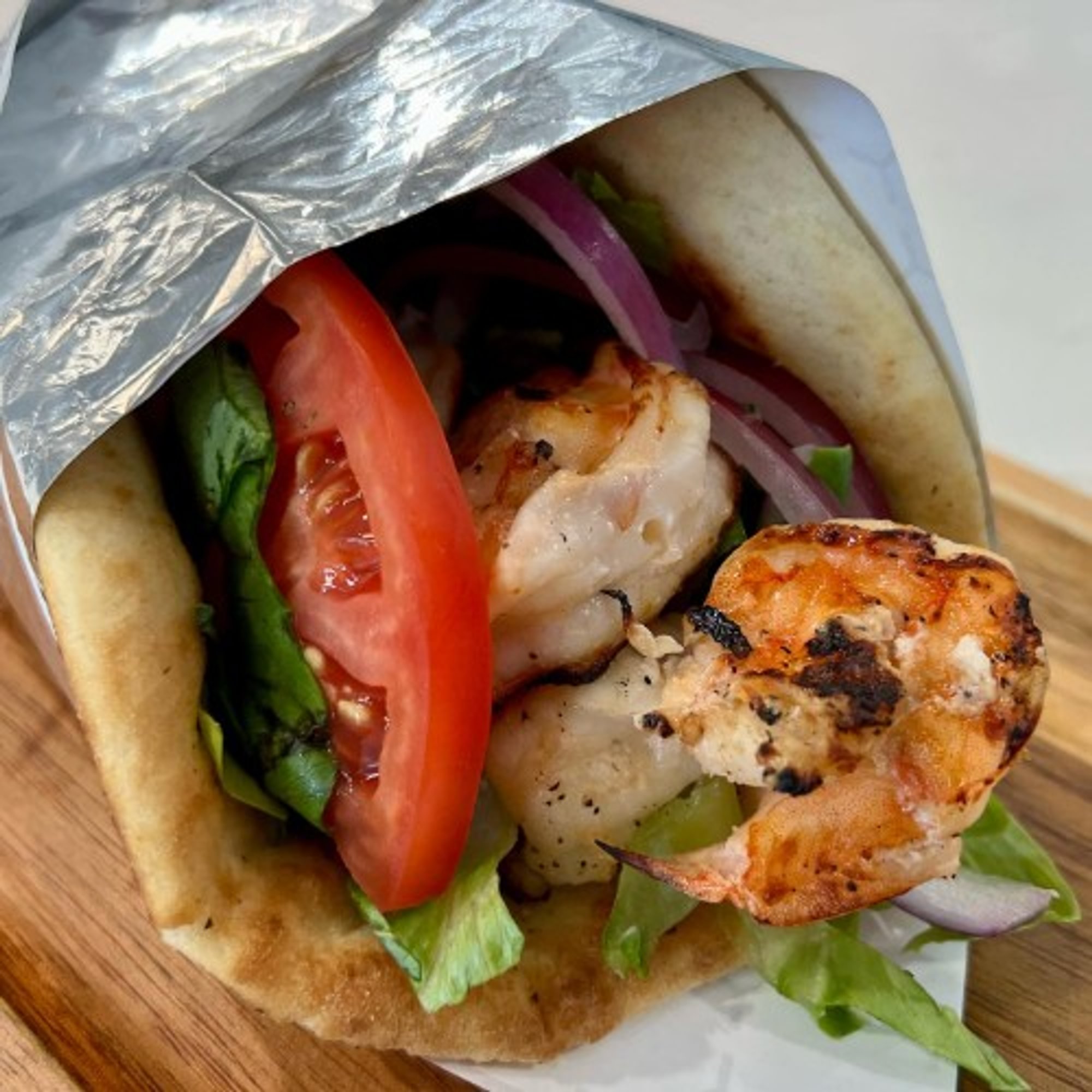 Shrimp Gyro Pita