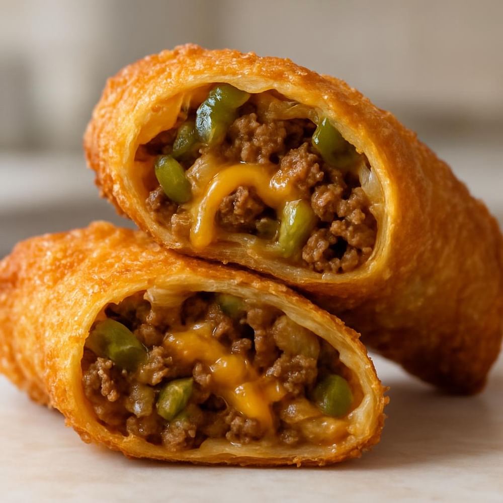 Beef and Cheese Pocket Egg Roll