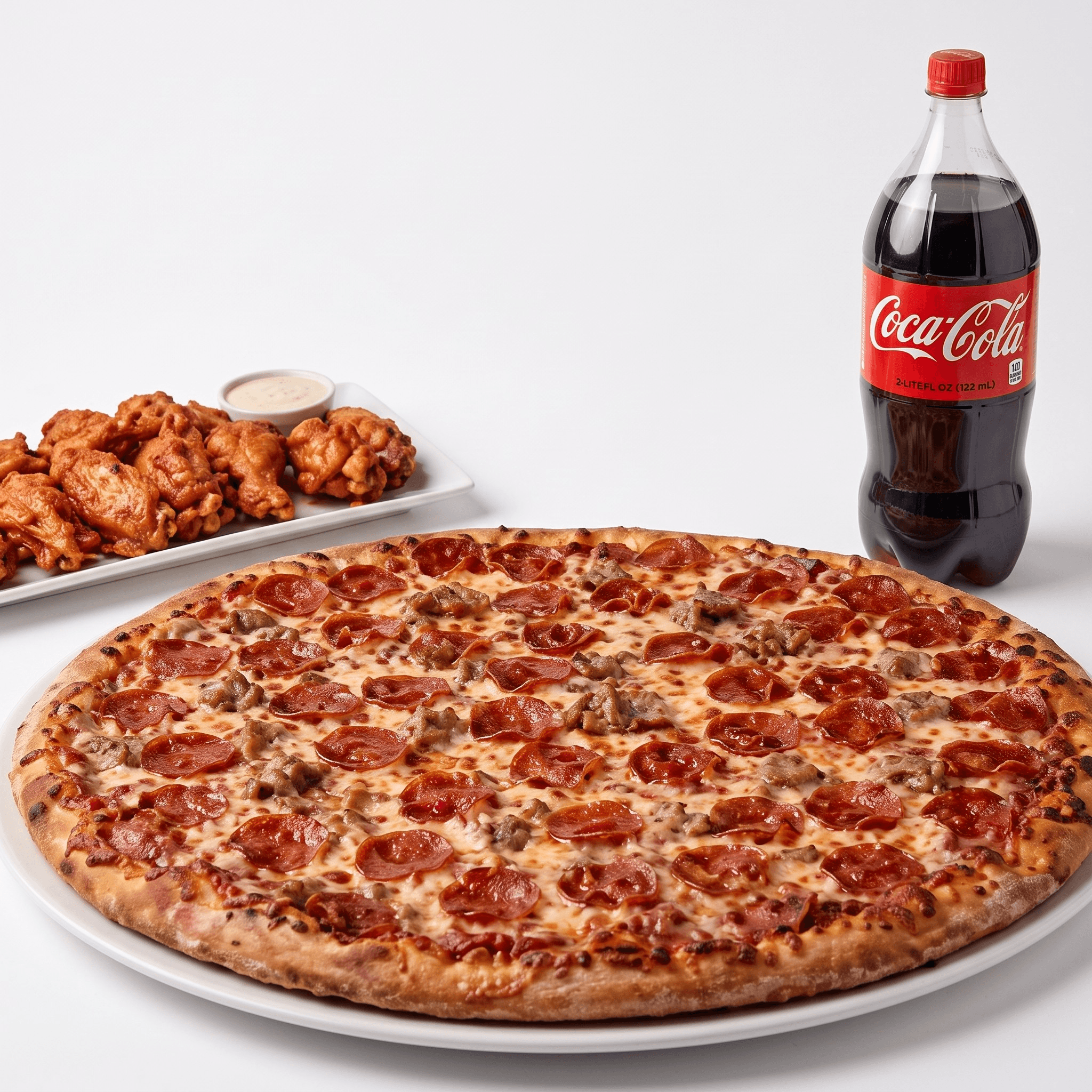 20" Pizza with Two Toppings, 10 Wings & 2 Ltr Soda Special