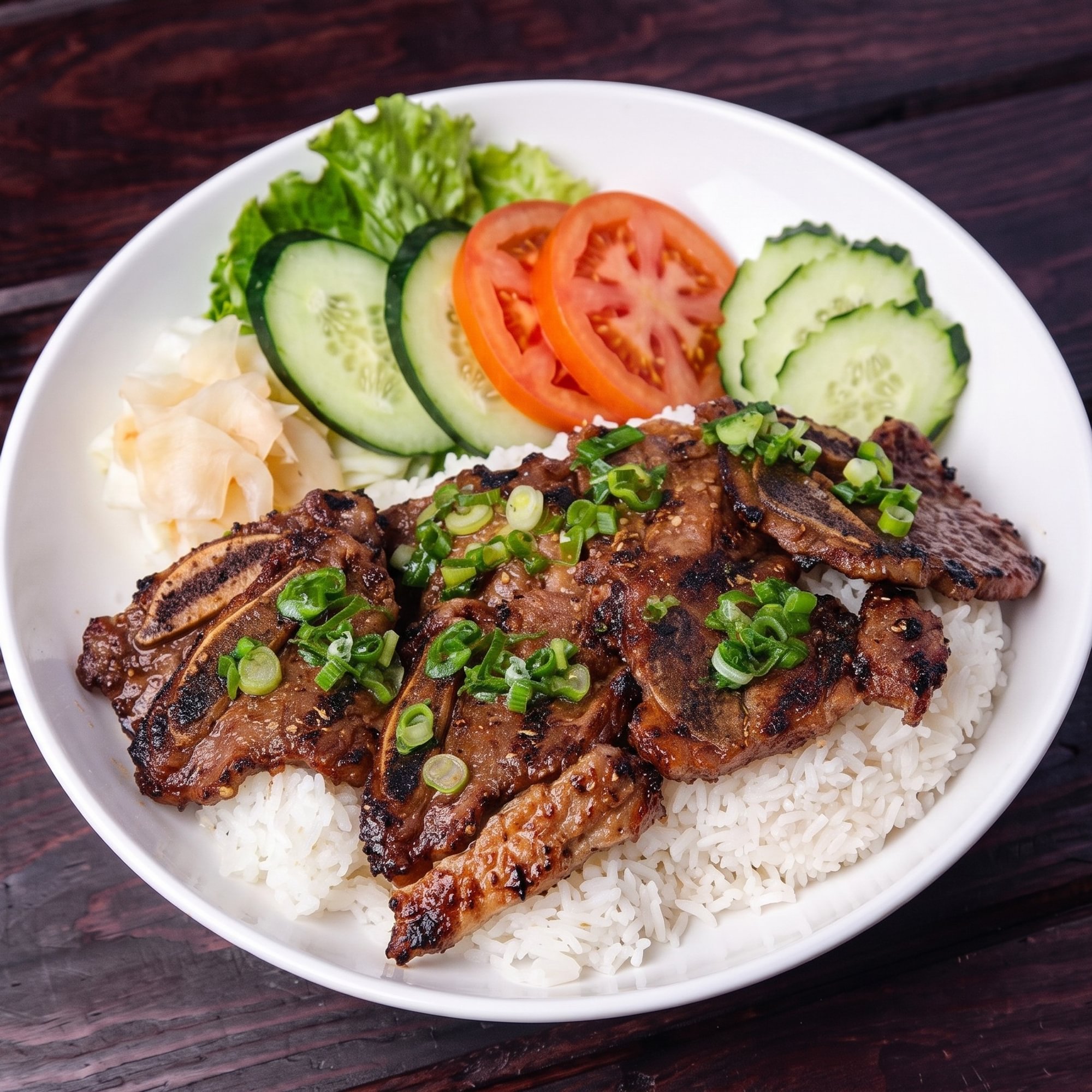 Com Suon Bo / Steamed Rice w/ BBQ Short Ribs