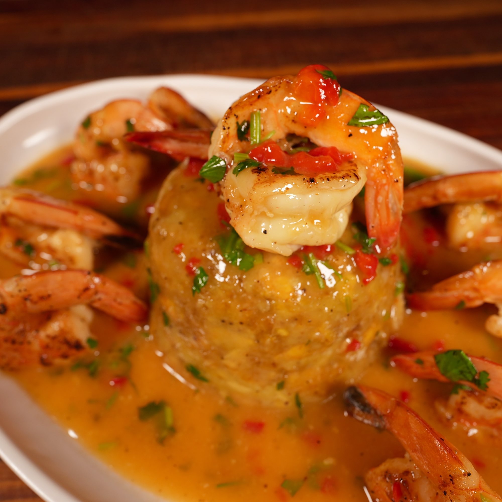 Mashed Green Plantain with Seafood
