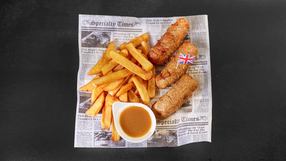 Battered Sausage & Chips (2 Pieces)