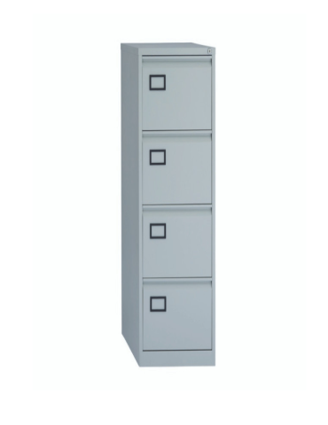 BISLEY AOC4 FILING CABINET AND BOX OF CARTESIO SILVER SUSPENSION FILE FOOLSCAP GREEN 15MM 50S