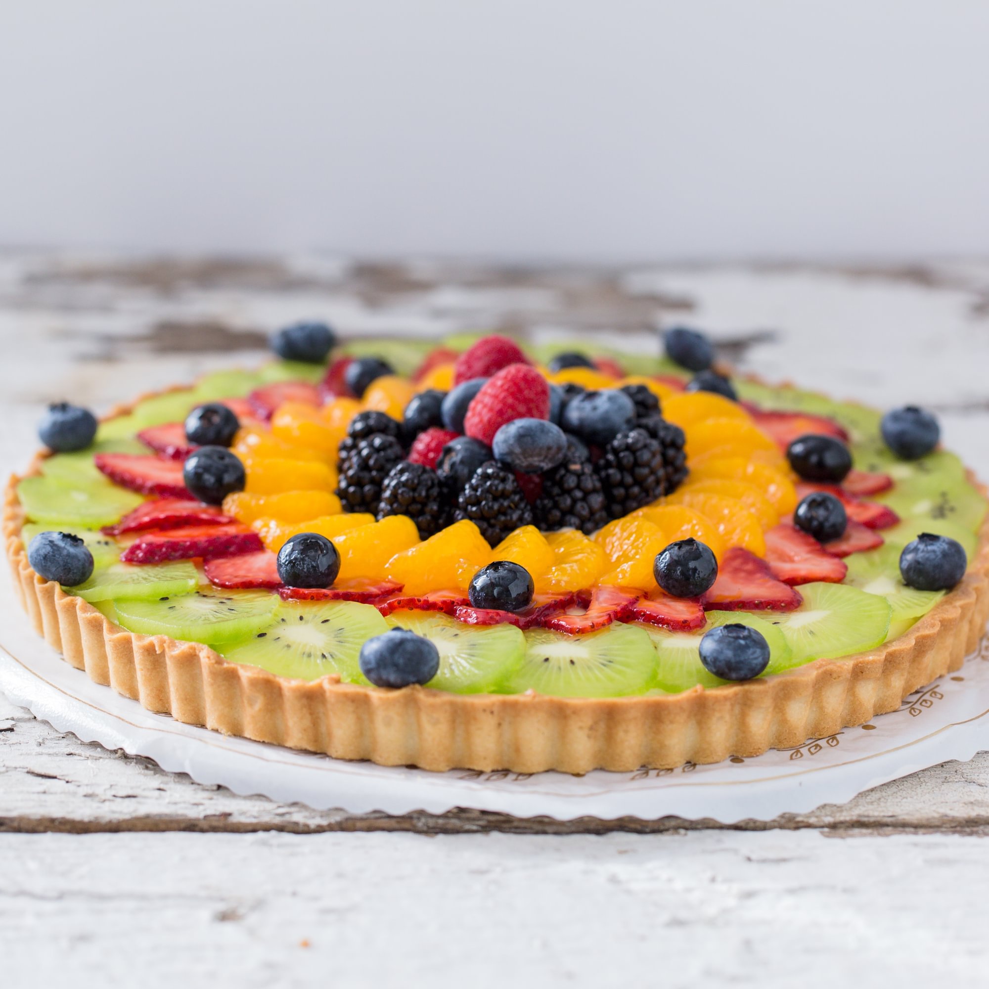 9" Fresh Fruit Bavarian Cream Tart -2 Day Pre order