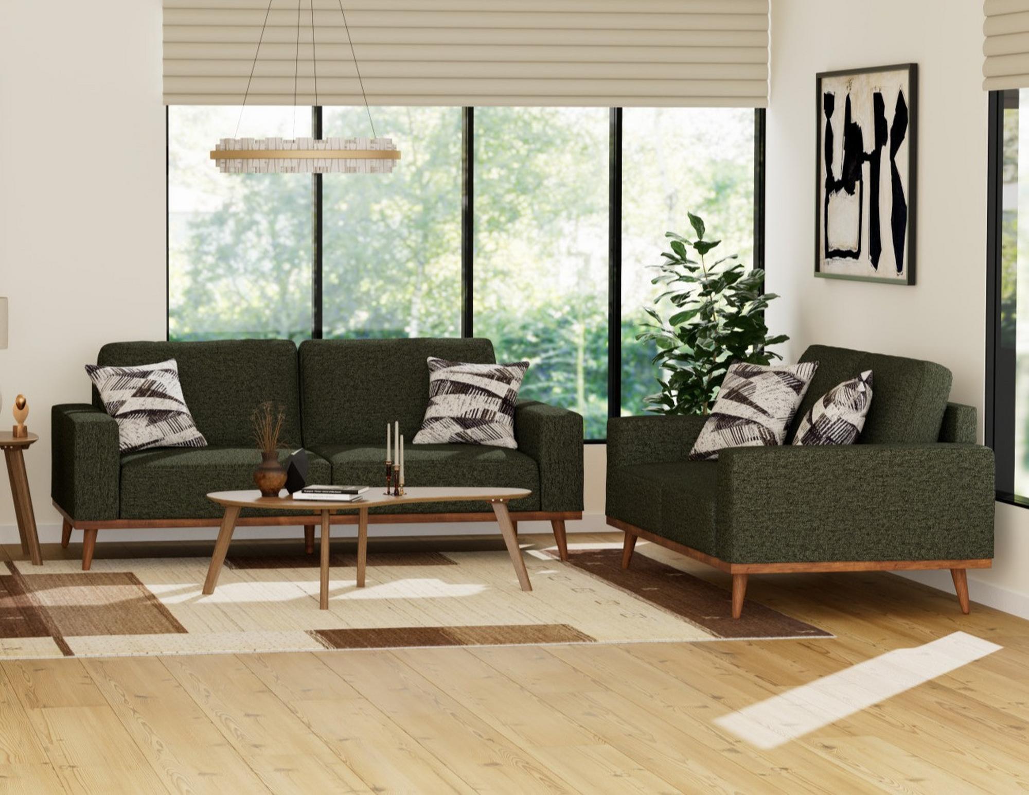 Heath Sofa & Loveseat - Olive